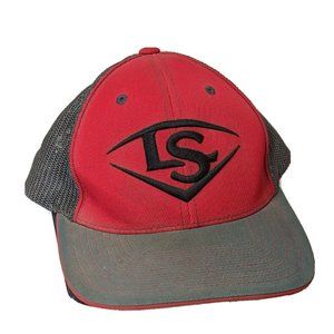 Louisville Slugger Pacific Headwear Pro Model‎ Fitted Sm-Med Gray Red Mesh Back